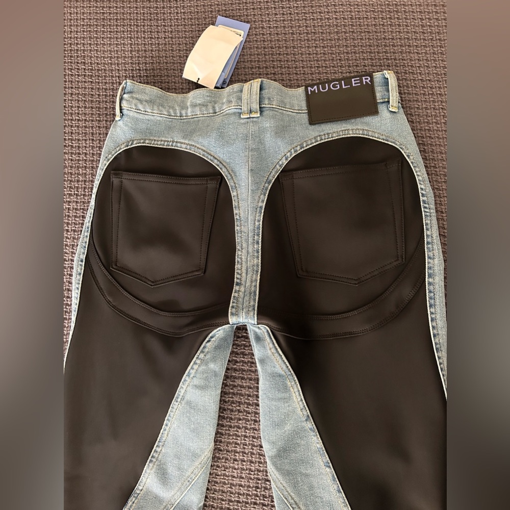 Mugler blue spiral jeans size 12 Brand new never worn with tags